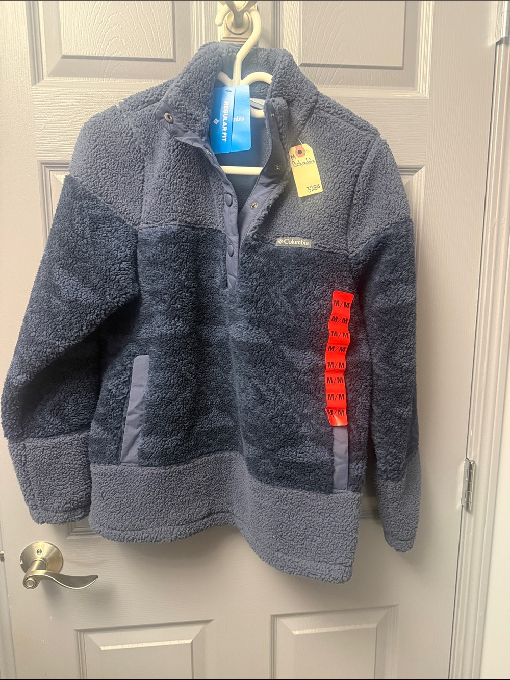 Columbia Navy Blue Plush Sherpa Snap Pullover